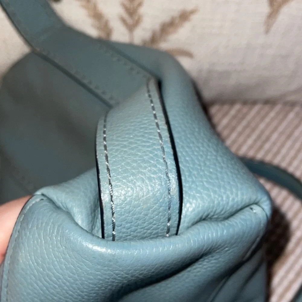 Coach Bluish Gray Leather Tote Bag No B1780-57124